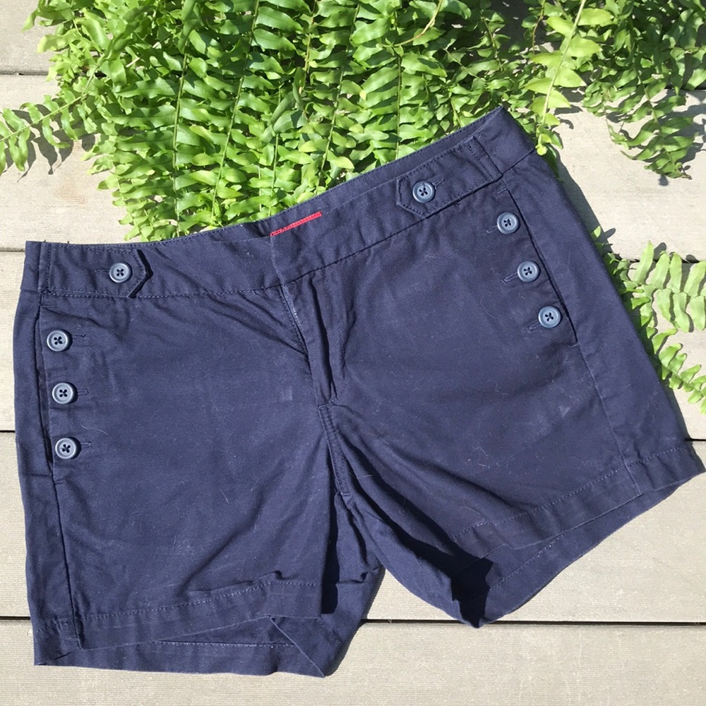 Merona 100% Cotton Navy Blue Shorts with Buttons